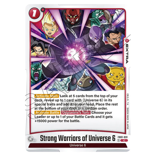 Dragon Ball Super - Fusion World - FB01 - Awakened Pulse - Strong Warriors of Universe 6 (Common) - FB01-031