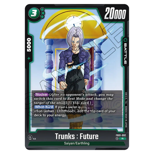 Dragon Ball Super - Fusion World - FB01 - Awakened Pulse - Trunks : Future (Rare) - FB01-092