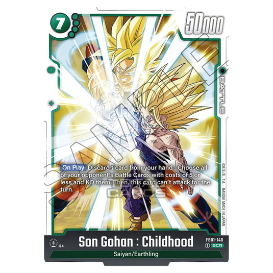 Dragon Ball Super - Fusion World - FB01 - Awakened Pulse - Son Gohan : Childhood (Secret Rare) - FB01-140