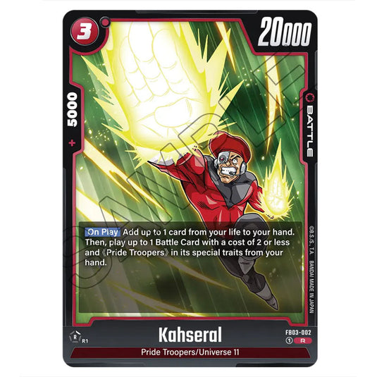 Kahseral FB03-002 card from the Dragon Ball Super Card Game Fusion World set FB03 - Raging Roar