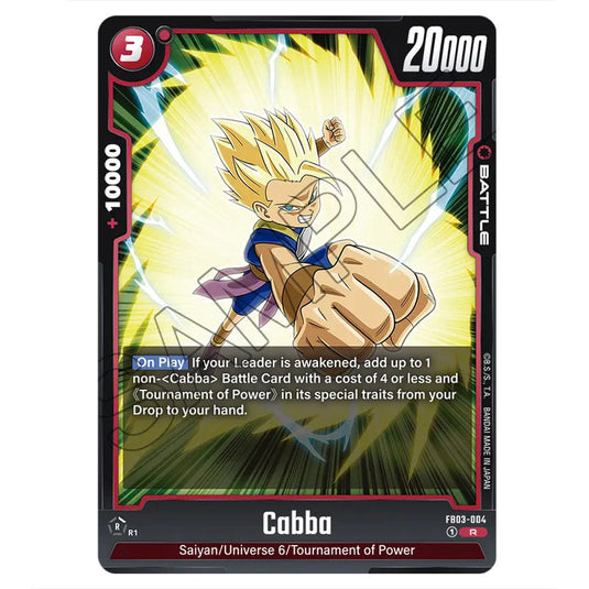 Cabba FB03-004 card from the Dragon Ball Super Card Game Fusion World set FB03 - Raging Roar