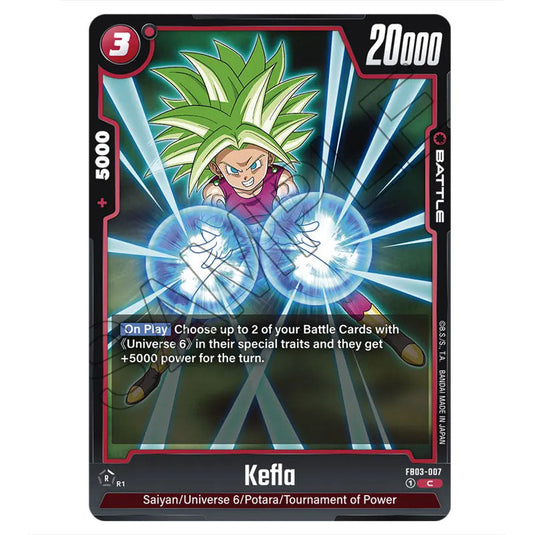 Kefla FB03-007 card from the Dragon Ball Super Card Game Fusion World set FB03 - Raging Roar