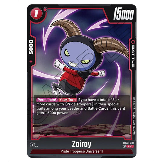 Zoiray FB03-010 card from the Dragon Ball Super Card Game Fusion World set FB03 - Raging Roar