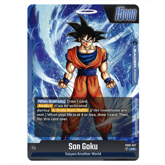 Son Goku FB03-027b card from the Dragon Ball Super Card Game Fusion World set FB03 - Raging Roar