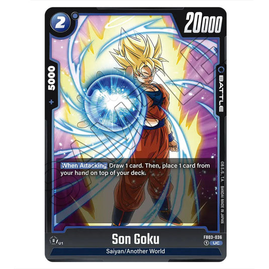 Son Goku FB03-036 card from the Dragon Ball Super Card Game Fusion World set FB03 - Raging Roar