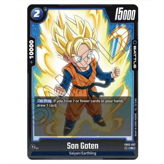 Son Goten FB03-037 card from the Dragon Ball Super Card Game Fusion World set FB03 - Raging Roar