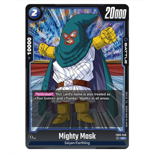 Mighty Mask FB03-048 card from the Dragon Ball Super Card Game Fusion World set FB03 - Raging Roar