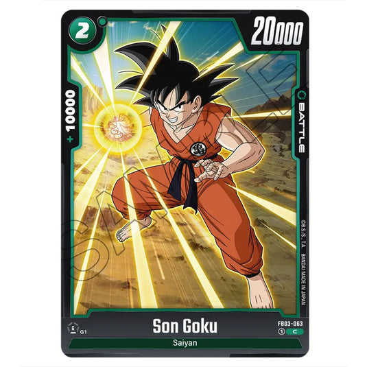 Son Goku FB03-063 card from the Dragon Ball Super Card Game Fusion World set FB03 - Raging Roar