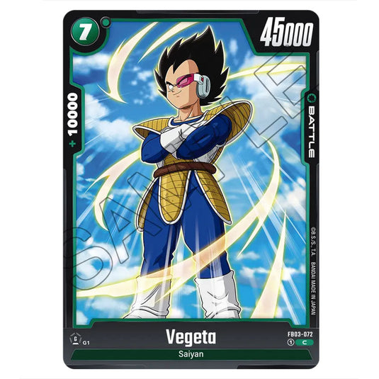 Vegeta FB03-072 card from the Dragon Ball Super Card Game Fusion World set FB03 - Raging Roar