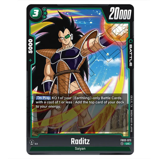 Raditz FB03-073 card from the Dragon Ball Super Card Game Fusion World set FB03 - Raging Roar