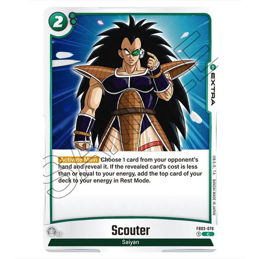 Scouter FB03-076 card from the Dragon Ball Super Card Game Fusion World set FB03 - Raging Roar