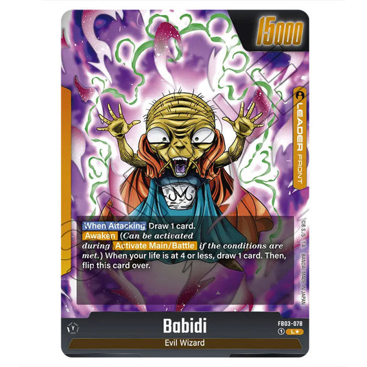 Babidi FB03-078b card from the Dragon Ball Super Card Game Fusion World set FB03 - Raging Roar