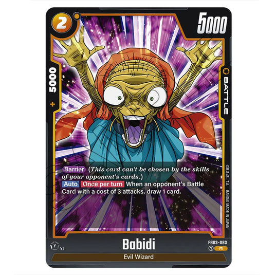 Babidi FB03-083 card from the Dragon Ball Super Card Game Fusion World set FB03 - Raging Roar