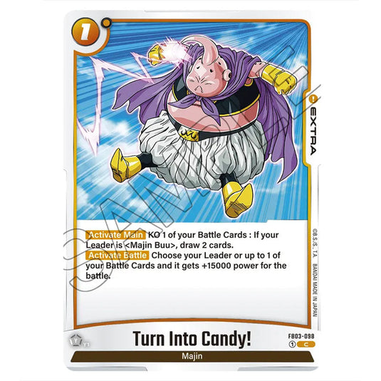 Turn Into Candy! FB03-098 card from the Dragon Ball Super Card Game Fusion World set FB03 - Raging Roar