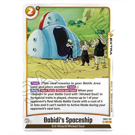 Babidi's Spaceship FB03-101 card from the Dragon Ball Super Card Game Fusion World set FB03 - Raging Roar