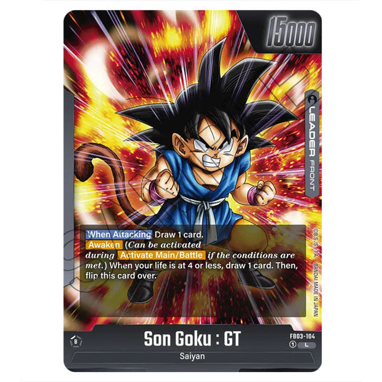 Son Goku : GT FB03-104a card from the Dragon Ball Super Card Game Fusion World set FB03 - Raging Roar