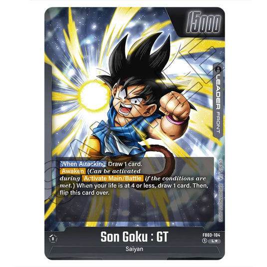 Son Goku : GT FB03-104b card from the Dragon Ball Super Card Game Fusion World set FB03 - Raging Roar