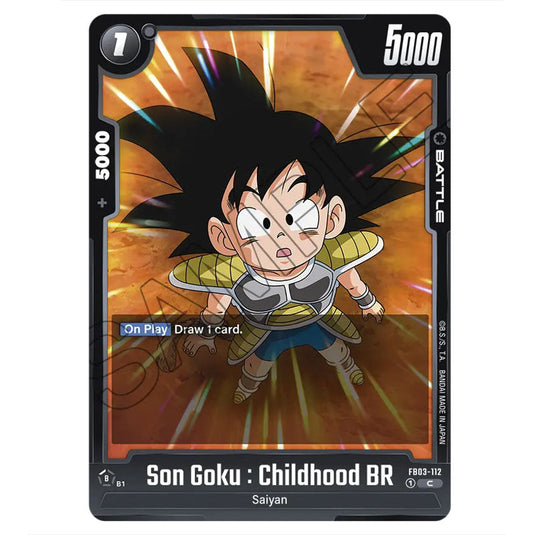 Son Goku : Childhood BR FB03-112 card from the Dragon Ball Super Card Game Fusion World set FB03 - Raging Roar