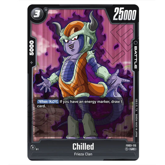 Chilled FB03-115 card from the Dragon Ball Super Card Game Fusion World set FB03 - Raging Roar