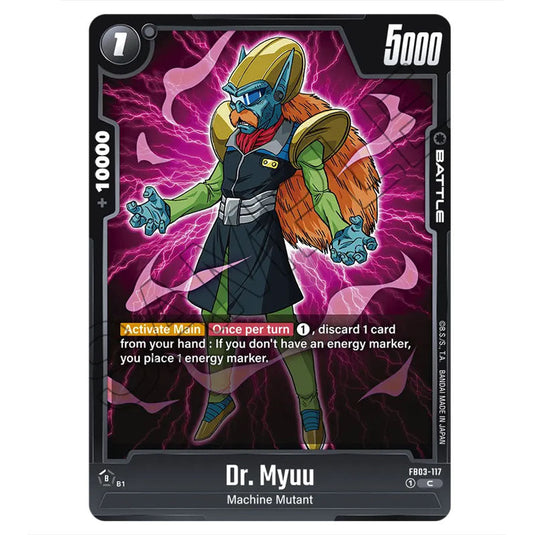 Dr. Myuu FB03-117 card from the Dragon Ball Super Card Game Fusion World set FB03 - Raging Roar