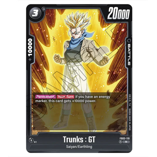 Trunks : GT FB03-119 card from the Dragon Ball Super Card Game Fusion World set FB03 - Raging Roar