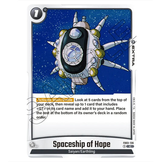 Spaceship of Hope FB03-136 card from the Dragon Ball Super Card Game Fusion World set FB03 - Raging Roar