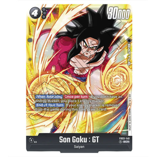 Son Goku : GT FB03-140a card from the Dragon Ball Super Card Game Fusion World set FB03 - Raging Roar