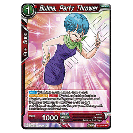 Dragon Ball Super - B24 - Beyond Generations - Bulma, Party Thrower - BT24-019