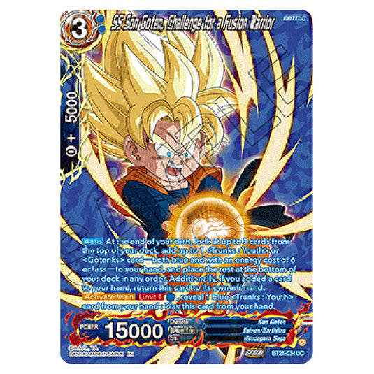 Dragon Ball Super - B24 - Beyond Generations - SS Son Goten, Challenge for a Fusion Warrior - BT24-034-SPR