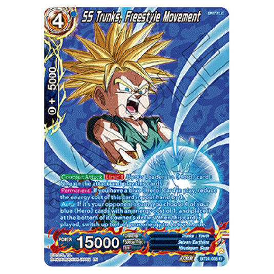 Dragon Ball Super - B24 - Beyond Generations - SS Trunks, Freestyle Movement - BT24-035-SPR