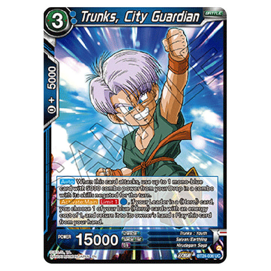 Dragon Ball Super - B24 - Beyond Generations - Trunks, City Guardian - BT24-036