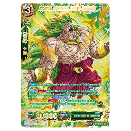 Dragon Ball Super - B24 - Beyond Generations - SS3 Broly, Impermanent Agent of Destruction - BT24-075-SPR02