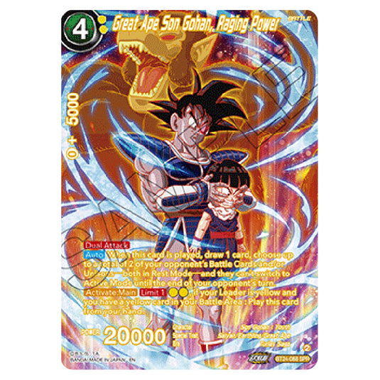 Dragon Ball Super - B24 - Beyond Generations - Great Ape Son Gohan, Raging Power - BT24-088-SPR