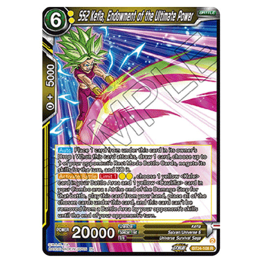 Dragon Ball Super - B24 - Beyond Generations - SS2 Kefla, Endowment of the Ultimate Power - BT24-108