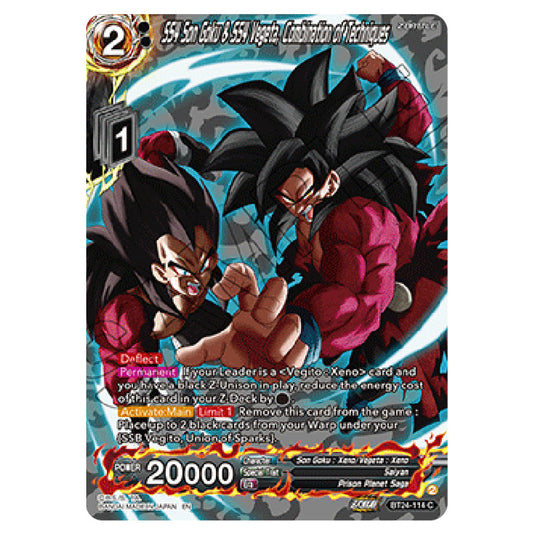 Dragon Ball Super - B24 - Beyond Generations - SS4 Son Goku & SS4 Vegeta, Combination of Techniques - BT24-114_PR