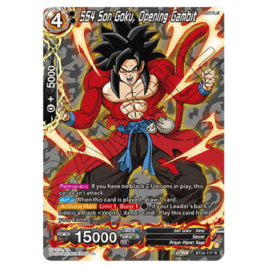 Dragon Ball Super - B24 - Beyond Generations - SS4 Son Goku, Opening Gambit - BT24-117_PR