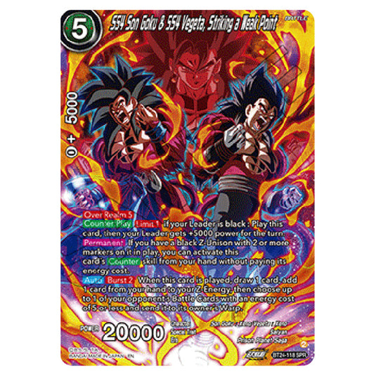 Dragon Ball Super - B24 - Beyond Generations - SS4 Son Goku & SS4 Vegeta, Striking a Weak Point - BT24-118_PR