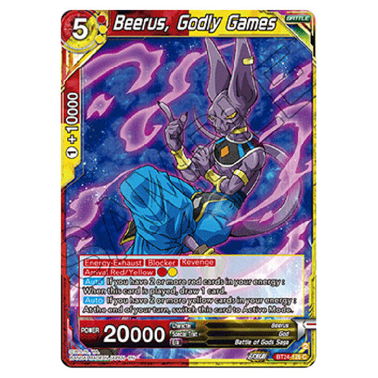 Dragon Ball Super - B24 - Beyond Generations - Beerus, Godly Games - BT24-126