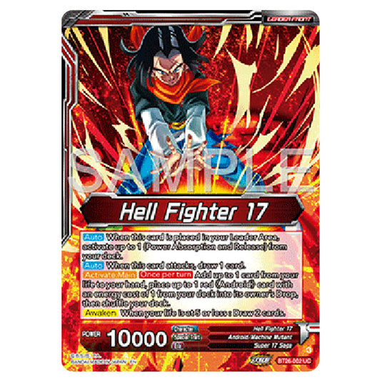 Dragon Ball Super - B26 - Ultimate Advent - Hell Fighter 17Super 17, Anti-Saiyan Killing Machine - BT26-002