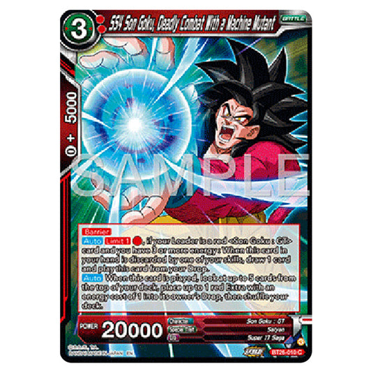 Dragon Ball Super - B26 - Ultimate Advent - SS4 Son Goku, Deadly Combat With a Machine Mutant - BT26-010