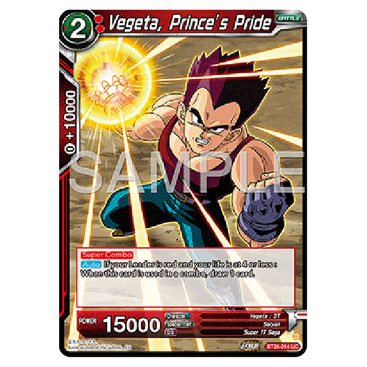 Dragon Ball Super - B26 - Ultimate Advent - Vegeta, Prince’s Pride - BT26-014