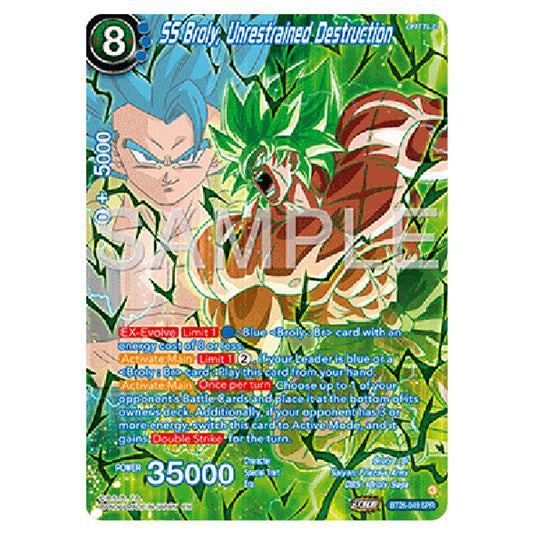 Dragon Ball Super - B26 - Ultimate Advent - SS Broly, Unrestrained Destruction - BT26-049a