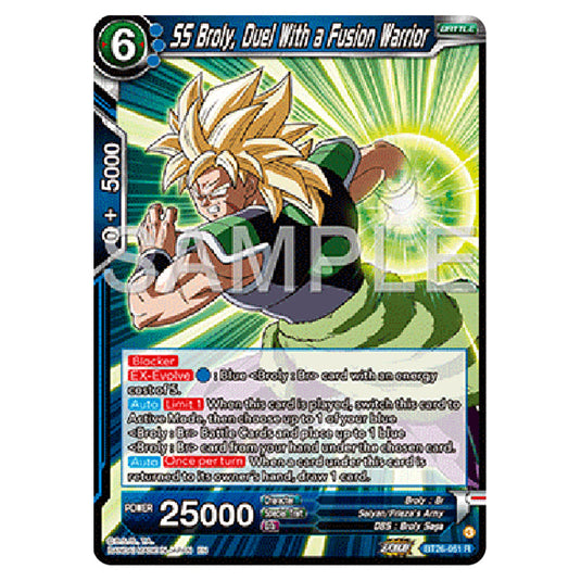 Dragon Ball Super - B26 - Ultimate Advent - SS Broly, Duel With a Fusion Warrior - BT26-051