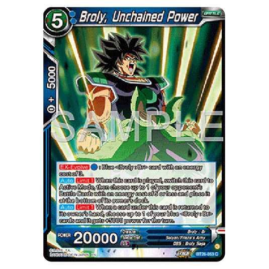 Dragon Ball Super - B26 - Ultimate Advent - Broly, Unchained Power - BT26-053