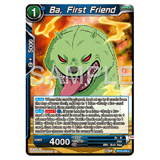 Dragon Ball Super - B26 - Ultimate Advent - Ba, First Friend - BT26-058