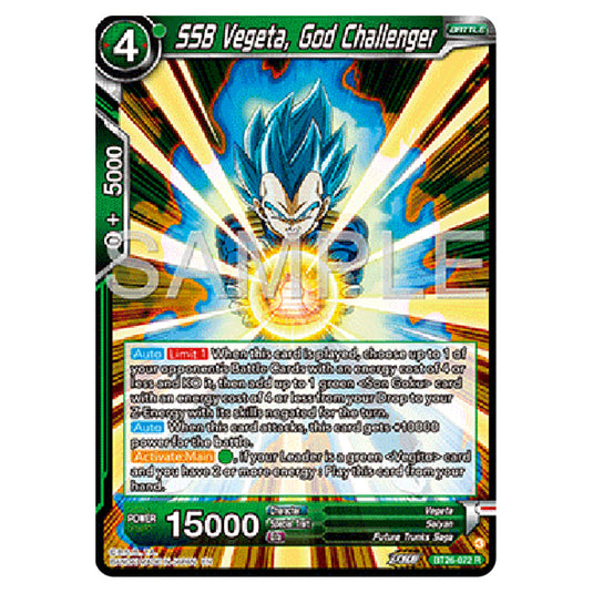 Dragon Ball Super - B26 - Ultimate Advent - SSB Vegeta, God Challenger - BT26-072