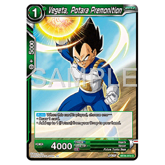 Dragon Ball Super - B26 - Ultimate Advent - Vegeta, Potara Premonition - BT26-074