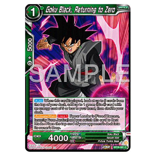 Dragon Ball Super - B26 - Ultimate Advent - Goku Black, Returning to Zero - BT26-081