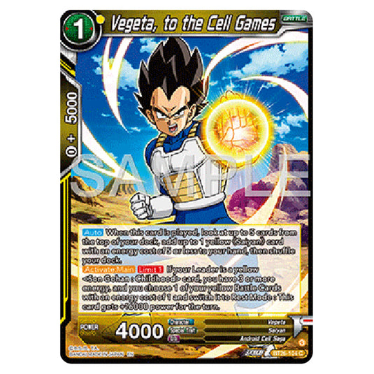 Dragon Ball Super - B26 - Ultimate Advent - Vegeta, to the Cell Games - BT26-104