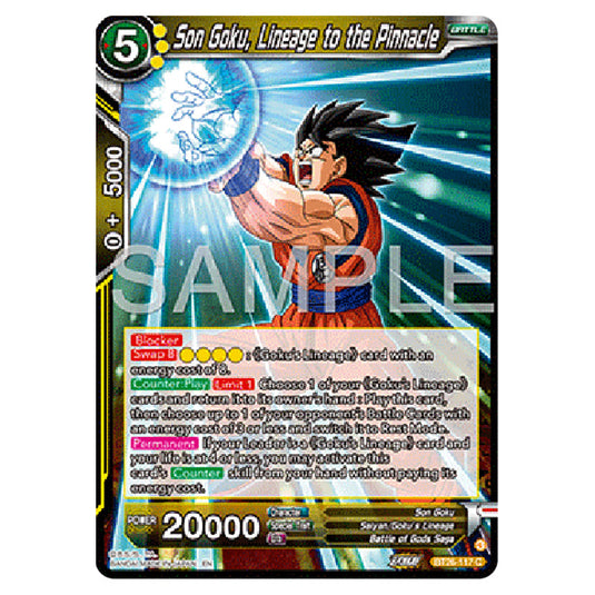 Dragon Ball Super - B26 - Ultimate Advent - Son Goku, Lineage to the Pinnacle - BT26-117